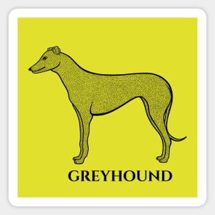 Greyhound Dog Design with Name - detailed drawing for greyhound lovers Sticker